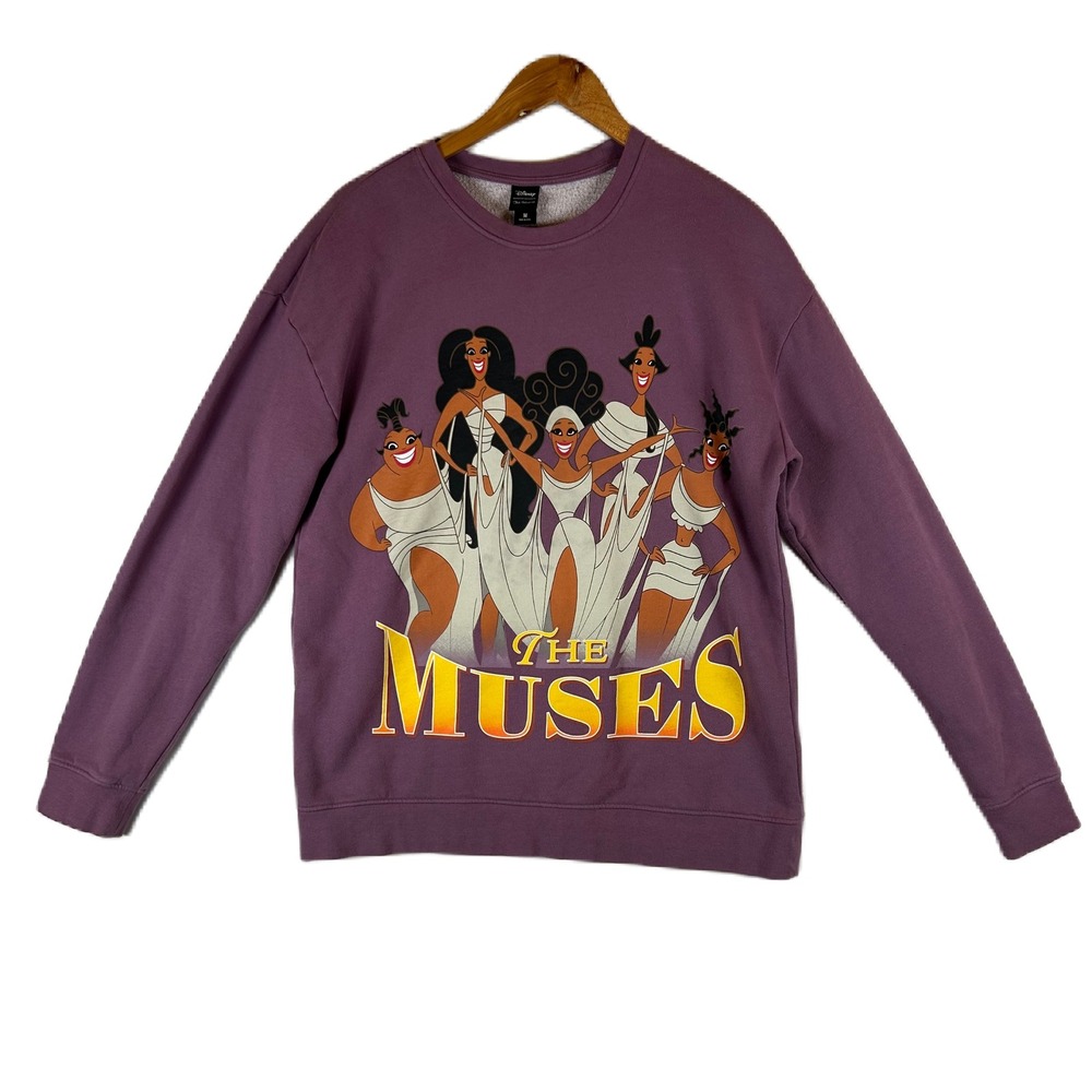 Disney Our Universe The Muses Sweatshirt Purple Graphic‎ Print Crewneck Size M